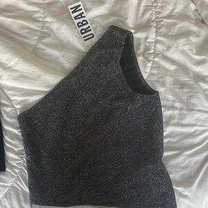 Urban Outfitters Black One-Shoulder Crop Top
